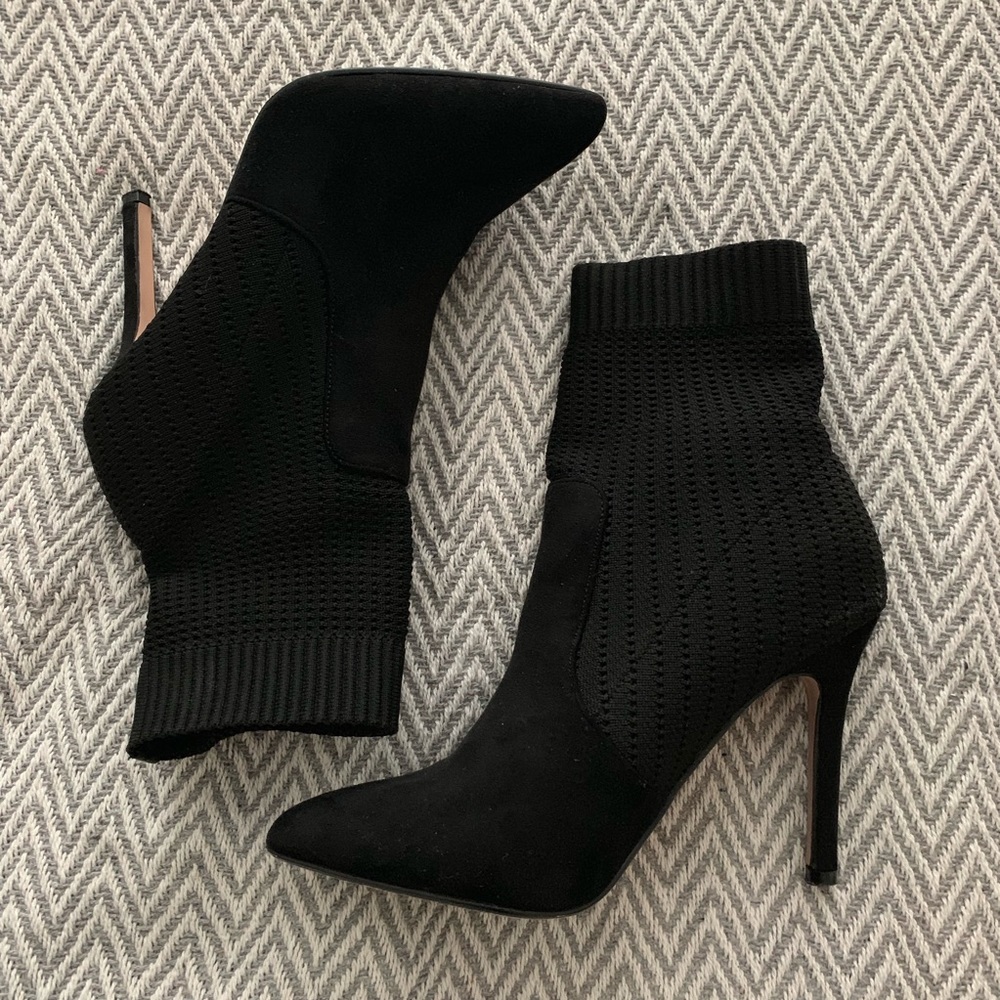 Catherine Malandrino Black Sock Style Booties